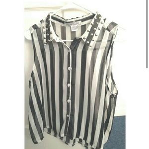 Black and White Sheer Top