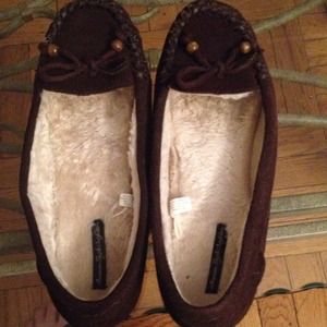 American eagle brown slippers