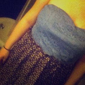 Blue and Purple Floral Colorblock dress.