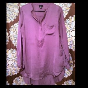 Dark Mauve Silky Tunic Blouse