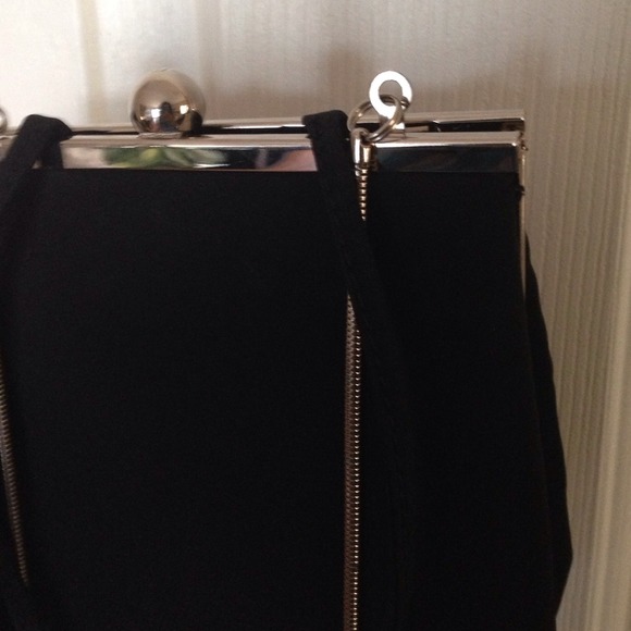 Black mini evening bag with dual straps - Picture 4 of 4