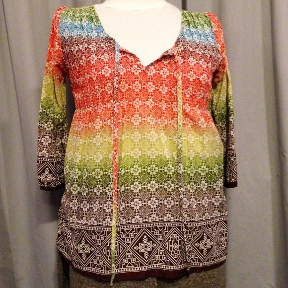 REDUCED! Maurice's Colorful Tunic 🌈 Like New!