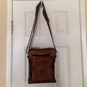 👜 Brown genuine leather Fossil messenger bag 👜