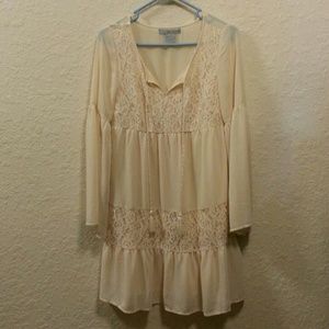 Cream dress nwot Flying Tomato