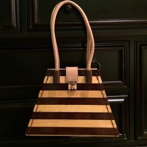 🎉HP🎉 Wood & Lambskin Handbag