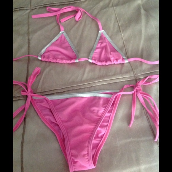 Pink and silver bikini