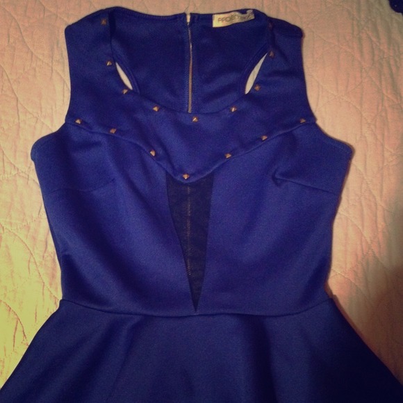 Royal blue Peplum Blouse