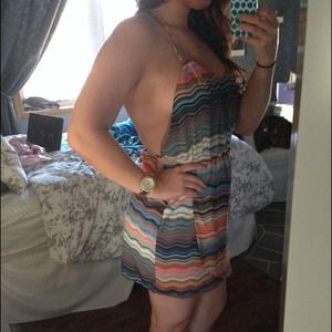 Open back printed dress