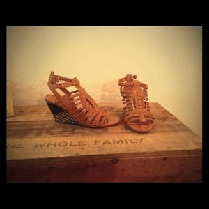 GUESS Gladiator wedge sandals!