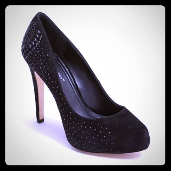 BCBGeneration black suede/beaded heels