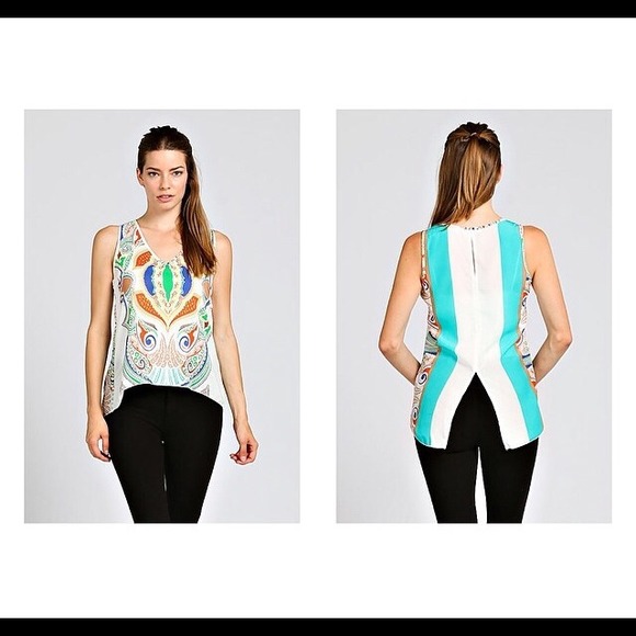 Cute top with stylish slit in back of shirt!