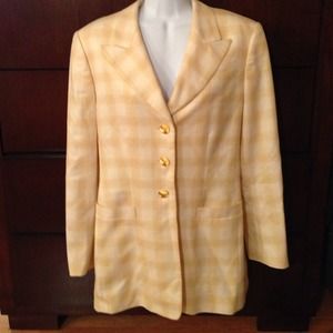 ESCADA yellow white blazer jacket