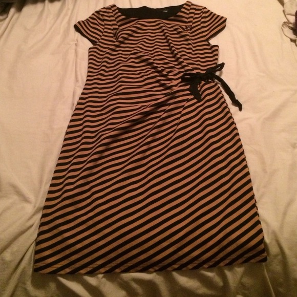 Black and brown striped dress