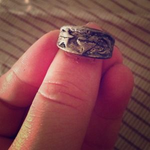 Old star moon heart ring