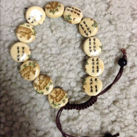 Nature stone Chinese char bracelet