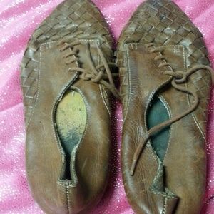Brown Weaved Flats
