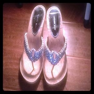 Gianni Bini Jeweled Cork Sandals