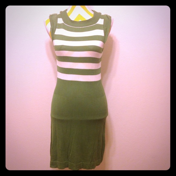 Striped Tulle Sweater Dress