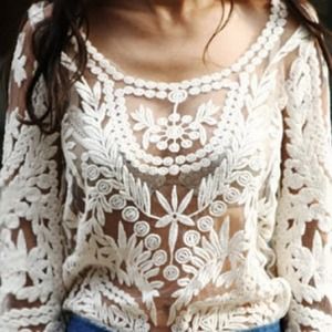 Crochet lace top beige never worn