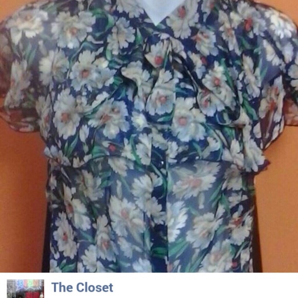 Sheer floral vintage blouse