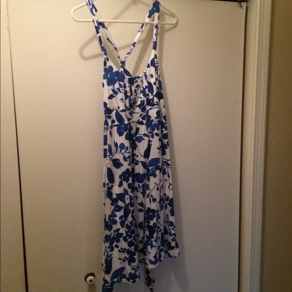 Blue and white floral printed dress - Picture 1 of 4