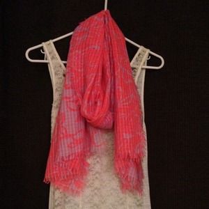 Pink floral scarf