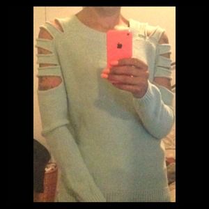 Cut out sleeve sweater