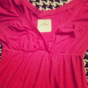 Low neckline pink shirt