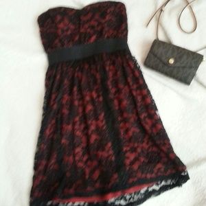 New contrasting color floral lace dress