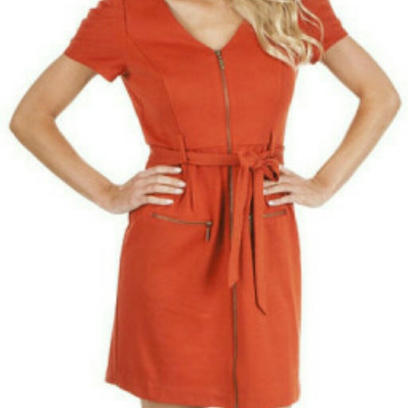 Jessica Simpson orange above knee dress w/ zipper