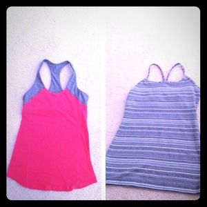 Bundled Black and white and red lululemon tanks