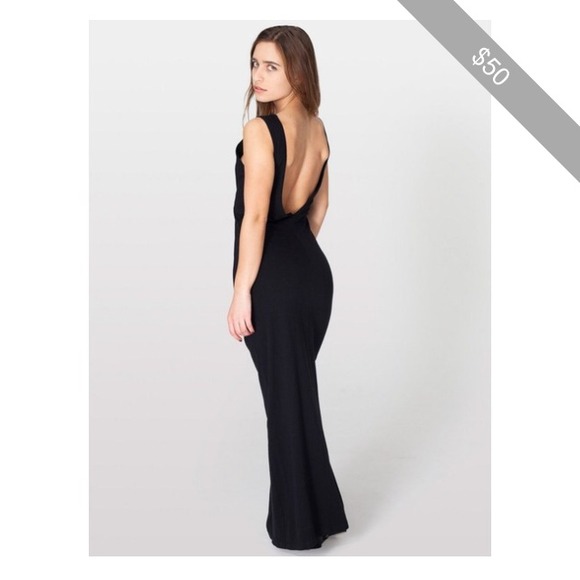 American Apparel Long Scoop Back Maxi Dress
