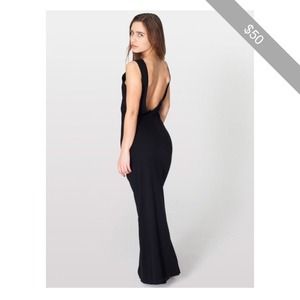 American Apparel Long Scoop Back Maxi Dress