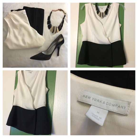 New York & Company sleeveless wrap blouse