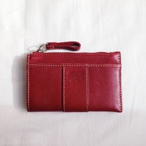 Coach Red Leather Card Case/Wallet