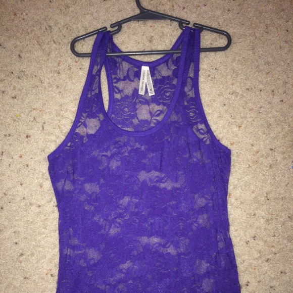 Purple lace tank top
