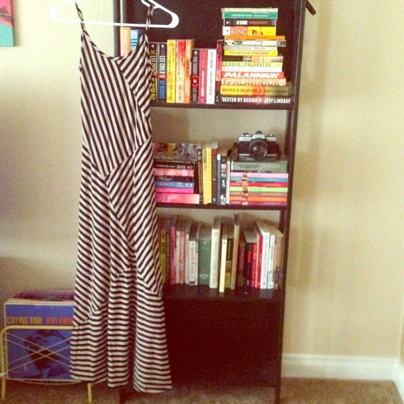 Black and nude striped maxi.