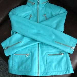 Calvin Klein Turquoise leather Jacket