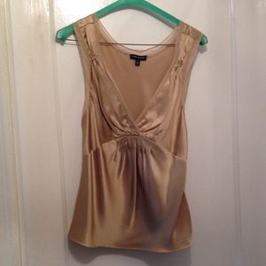 Gold colored 100% silk tank