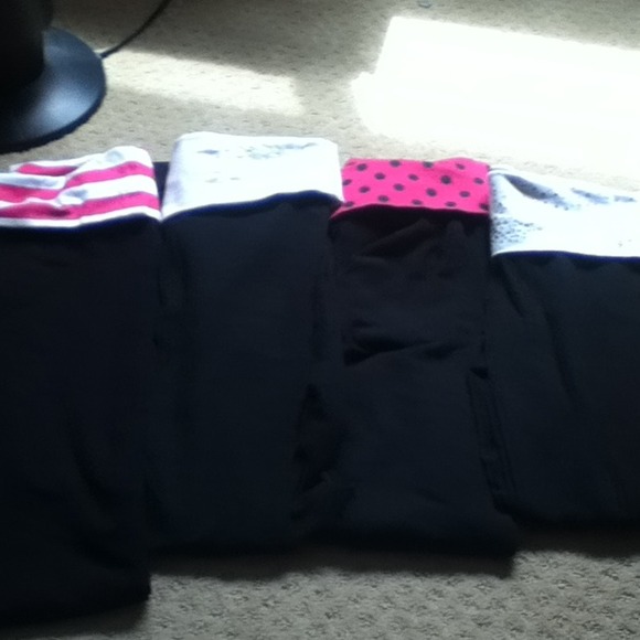 Four pairs of yoga pants