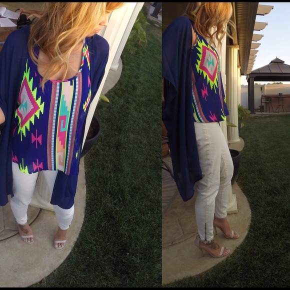 39 Navy blue sliced back cardigan - Picture 2 of 3