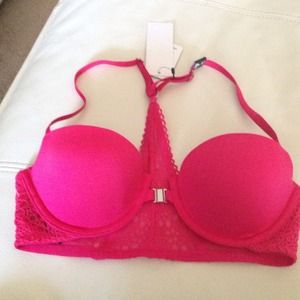 Black heart racer back bra size 32b