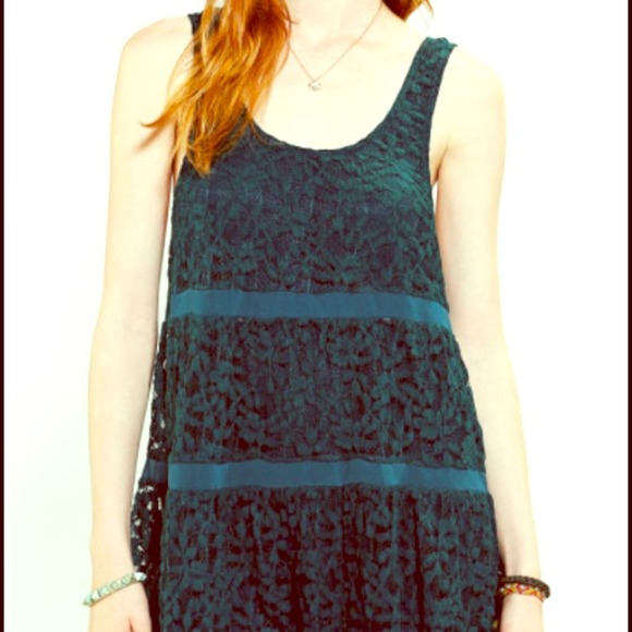 Urban Outfitters Dark Turquoise Lace Top