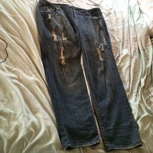 Torrid plus distressed straight leg denim