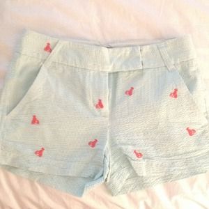 Turquoise seersucker shorts from J. crew factory.