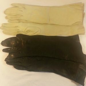 Bundled! 2 Long Man Made Leather Gloves