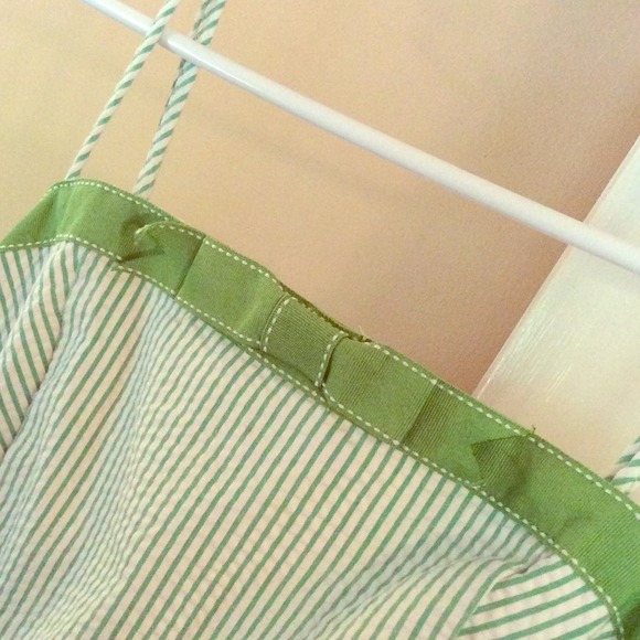 Green & White Seersucker Dress