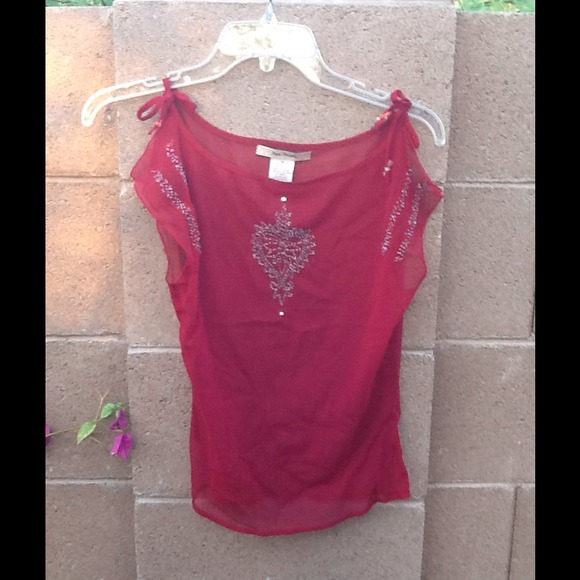 Free People beaded sheer tank