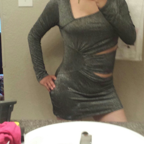 Black gray mini dress - Picture 2 of 3