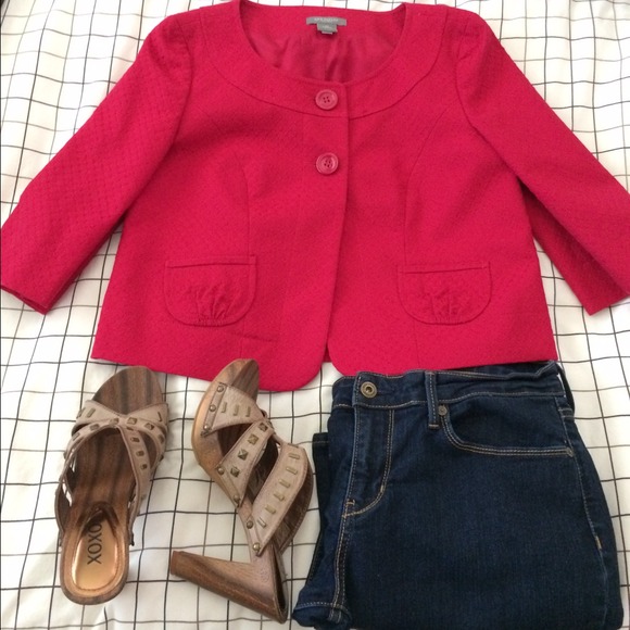 Red Cropped Jacket NWOT